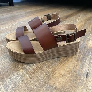 Blowfish Brown Leather Platform Sandal